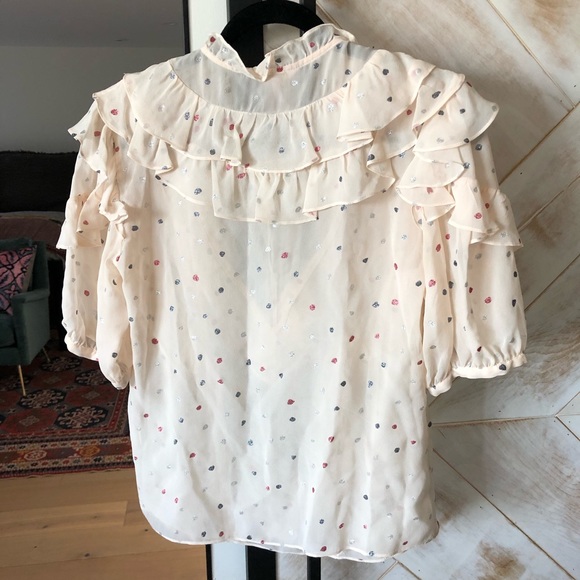 Rebecca Taylor Glitter Polka Dot Blouse - Picture 4 of 11